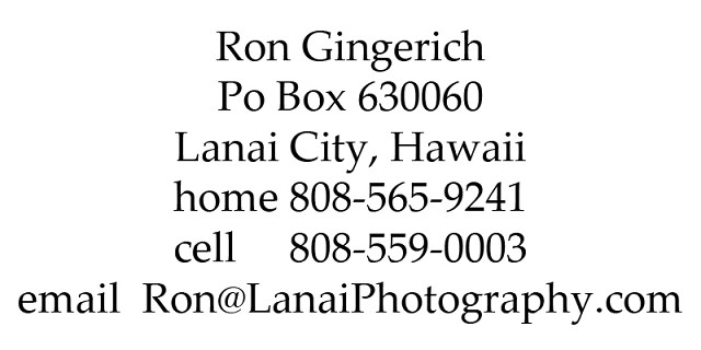 Contact Ron On Lanai